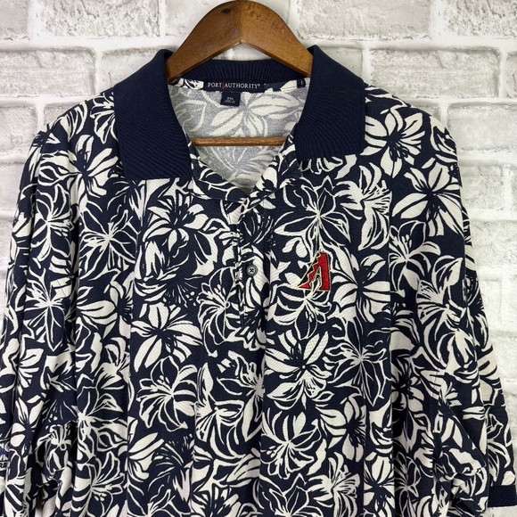 Arizona Diamondbacks Navy Blue Floral Hawaiian Print Collared Polo Shirt 3XL - Picture 1 of 8